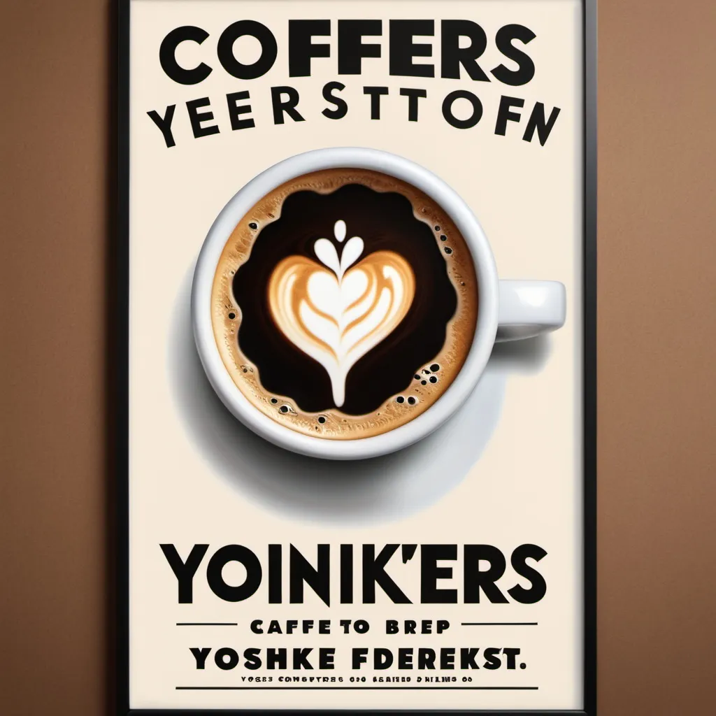 Prompt: a poster for a coffee shop called Yoinkers