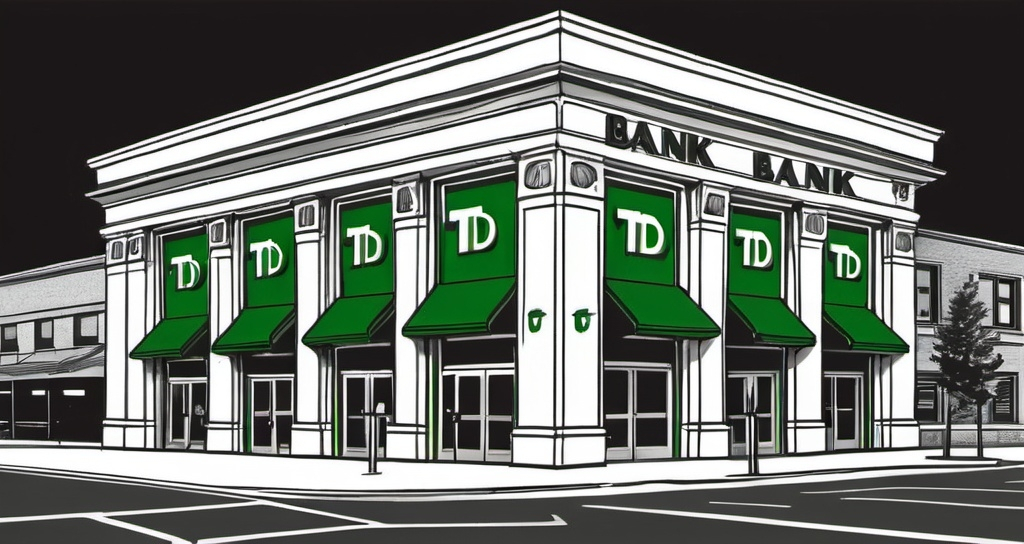 Prompt: line drawing of a TD bank
