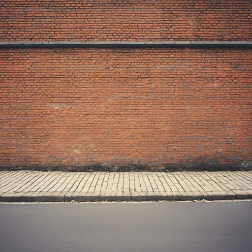 Prompt: brick wall, building, day, no humans, outdoors, pavement, scenery