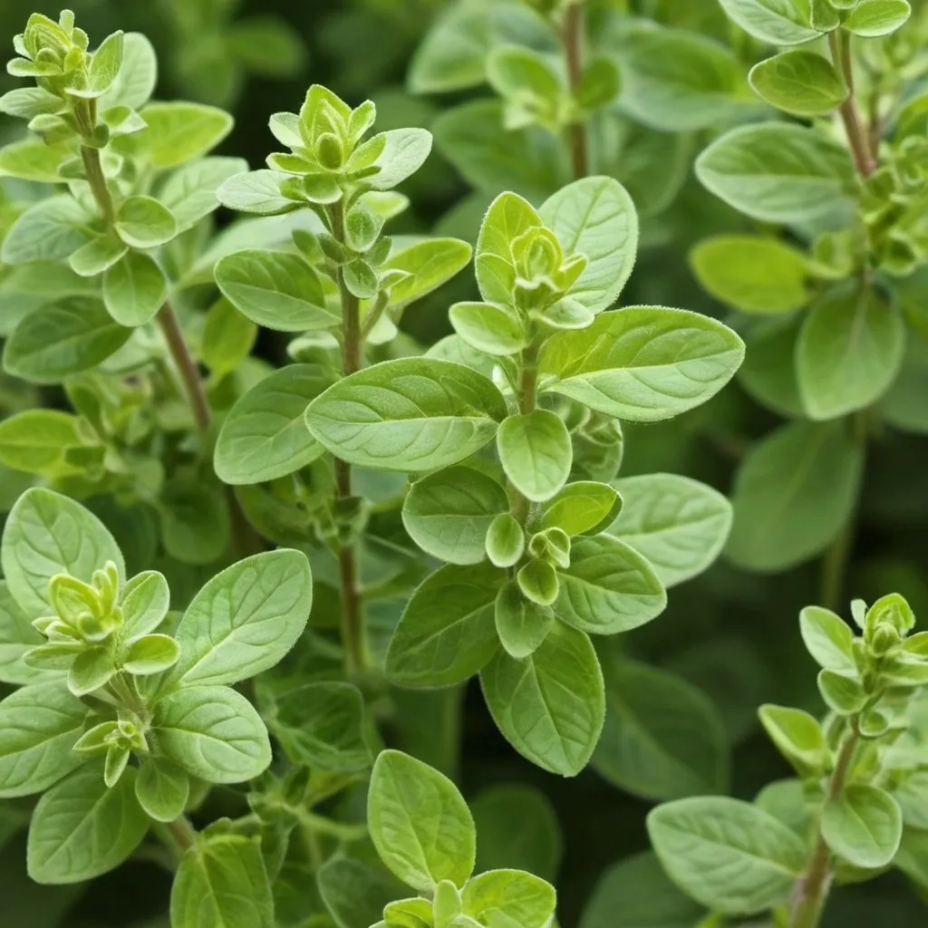 Prompt: An oregano plant suitable for modern herbs guide. 
