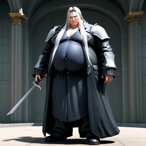 Prompt: Fat Sephiroth obese