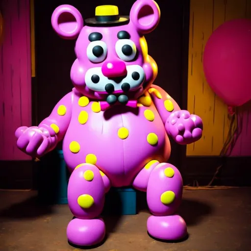 Prompt: mr blobby as a fnaf animatronic