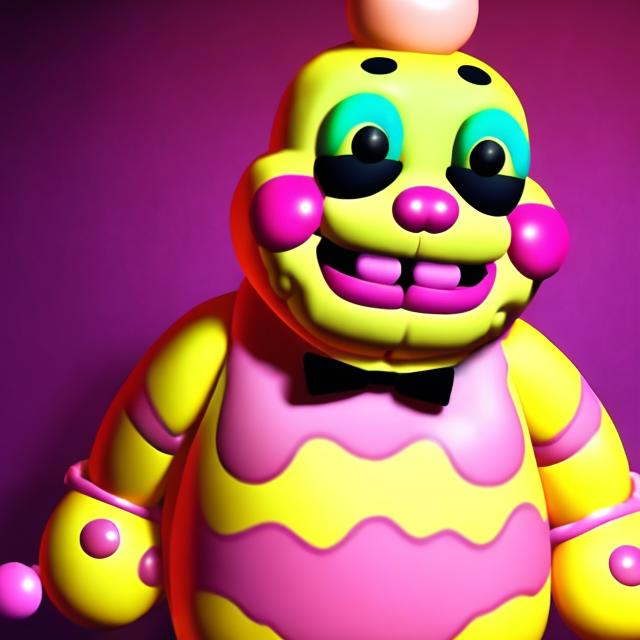 Prompt: mr blobby as a fnaf animatronic