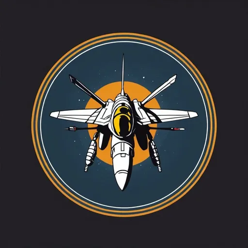 Prompt: Hornet, Planet, Simple,  f-18, 2-8 colors. logo