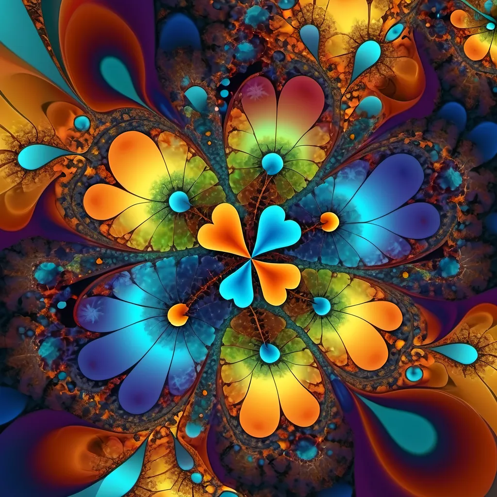 Prompt: beautiful fractal voronoi swirl dark chaotic vivid bold, in center transparent clover leaf, 3D, HD, [{one}({liquid metal plasma star with {orange yellow brown green red dark-blue maroon purple azure turqoise}plasma)[::2, expansive psychedelic newton fractal background --s99500 