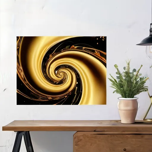 Prompt: Golden magical abstract splash, swirling fantasy art, vibrant colors, intricate details, high quality, fantasy, abstract, swirls, golden tones, metro-cudio maker, over draw media, magical, vibrant, intricate details, professional, surreal lighting