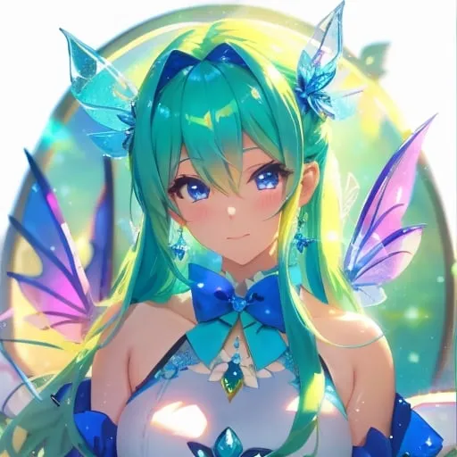 Prompt: Human Azure Fairy Dragon