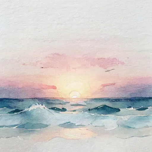 Prompt: Sea, sunset, waves, tranquility, love