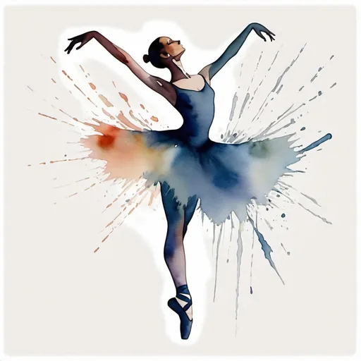 Prompt: Ballet dancer. Water colour. Abstract. Minimalist