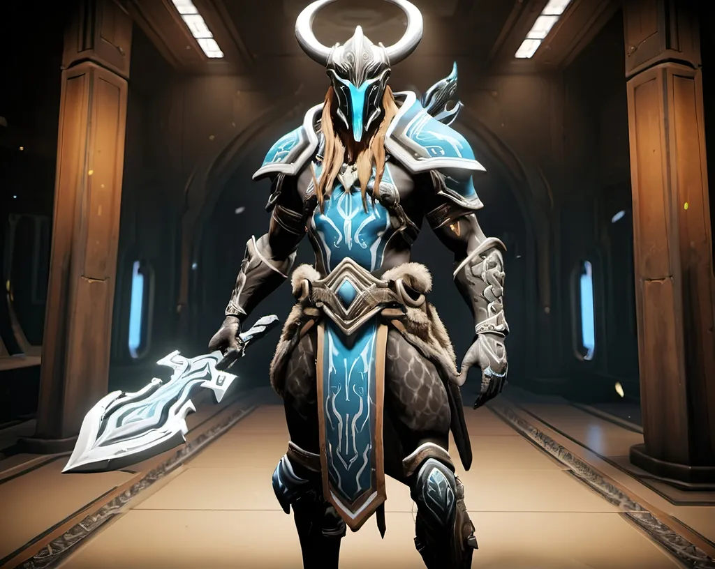 Prompt: Viking themed warframe 