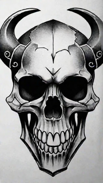 Prompt: Fang skull tattoo ideas 