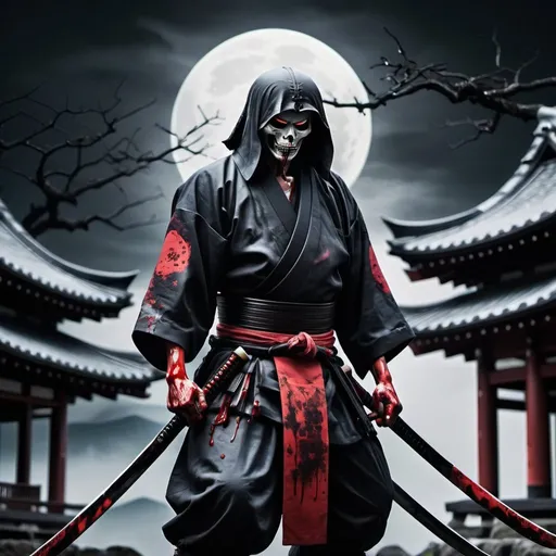 Prompt: Headless Ghost Horror House Japan Samurai Warrior
covered of blood
black full moon
Dark
realisti photo
