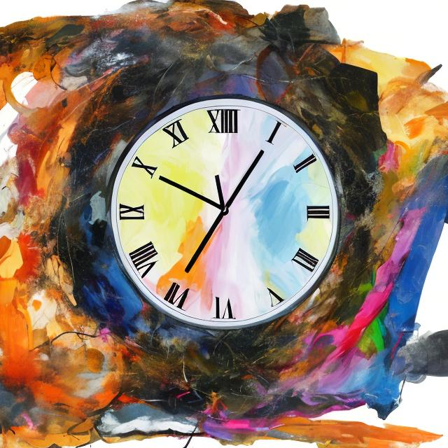 Prompt: An artists interpretation of time in abstract form