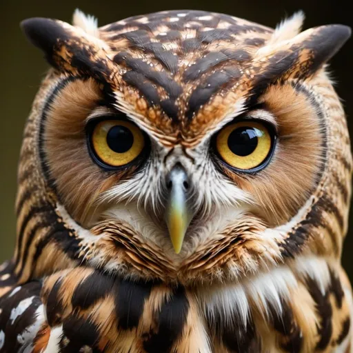 Prompt: A closeup of the most beautiful owl in the world.  Extremely photo realistic 