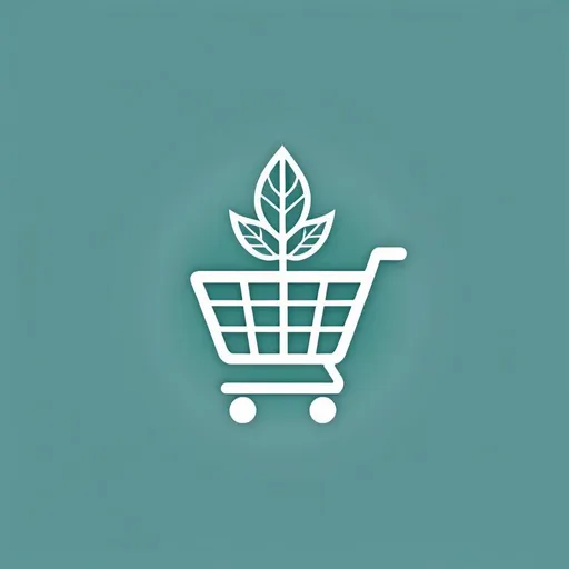 Prompt: Create a minimalist logo for 'Aweer Connect' featuring a stylized leaf symbol and a shopping cart icon, combined in a clean and modern design. Use a cool and calming color palette.