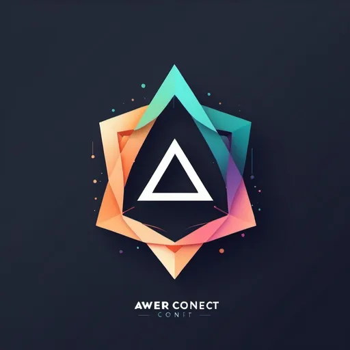 Prompt: Generate a logo representing abstract growth using a combination of geometric shapes and gradients. Incorporate the text 'Aweer Connect' within the design, using a complementary color scheme.