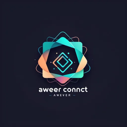 Prompt: Generate a logo representing abstract growth using a combination of geometric shapes and gradients. Incorporate the text 'Aweer Connect' within the design, using a complementary color scheme.