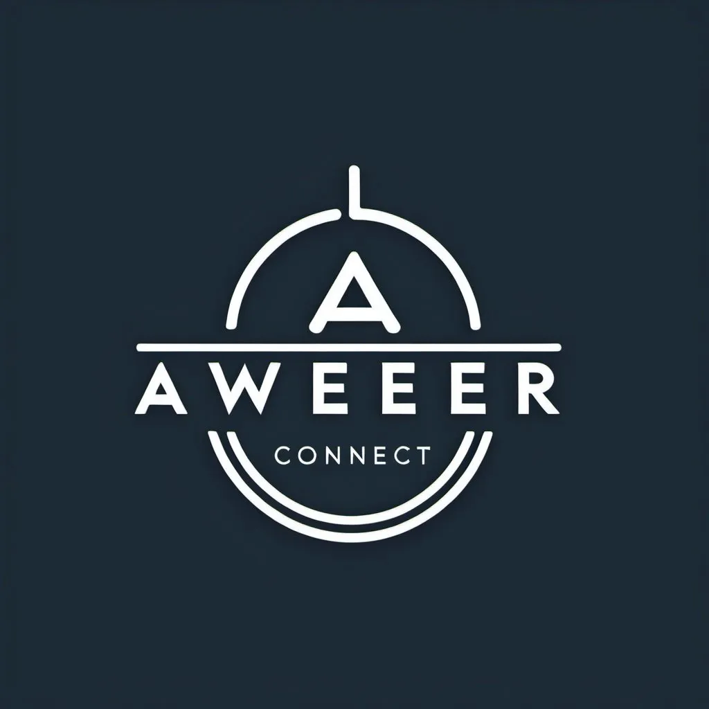 Prompt: Design a logo with the text 'Aweer Connect' written in a clear and bold font. Integrate a bridge or pathway symbol connecting the 'Aweer' and 'Connect' segments, emphasizing the platform's role in bridging the gap between buyers and sellers.