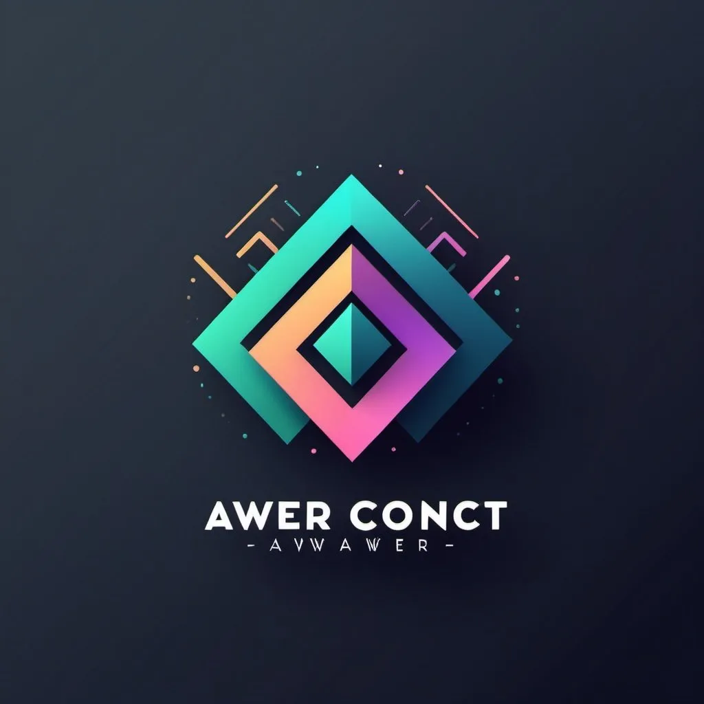 Prompt: Generate a logo representing abstract growth using a combination of geometric shapes and gradients. Incorporate the text 'Aweer Connect' within the design, using a complementary color scheme.