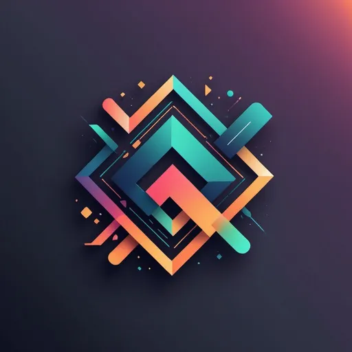 Prompt: Generate a logo representing abstract growth using a combination of geometric shapes and gradients. Incorporate the text 'Aweer Connect' within the design, using a complementary color scheme.