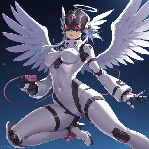 Prompt: angel, Digimon, robotic parts