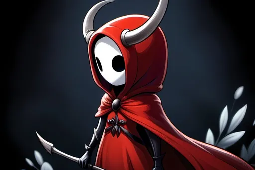 Prompt: Hollow Knight, female, hornet, red cape