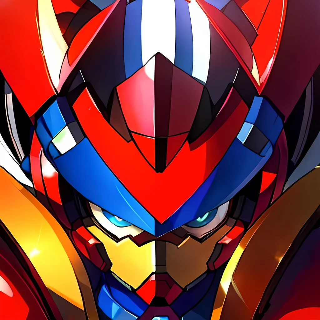 Prompt: mega man x, red armor