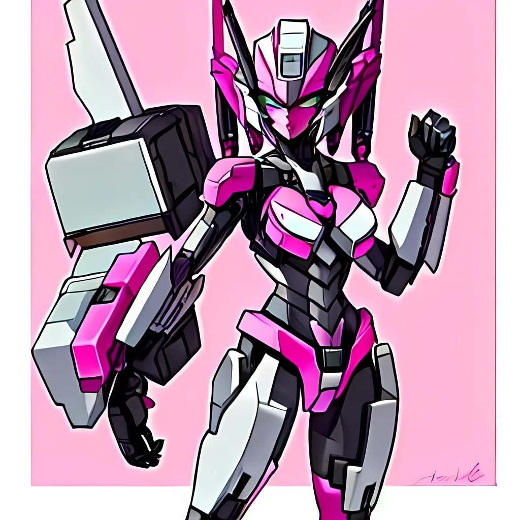 Prompt: female transformer, pink