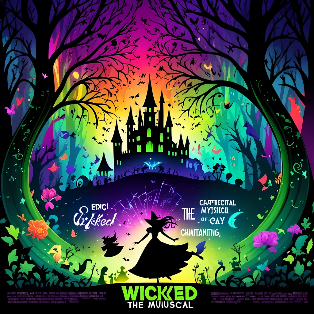 Prompt: wicked the musical, epic poster