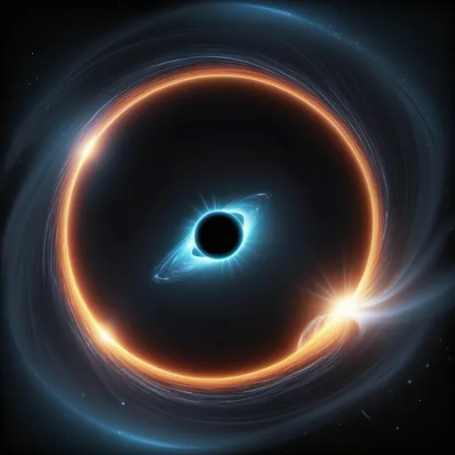 Prompt: event horizon of a black hole in space realistic