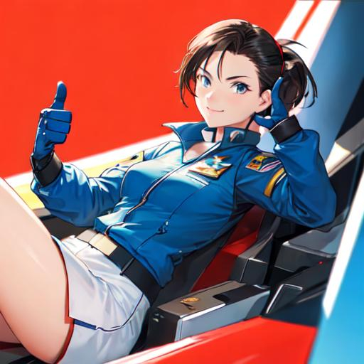 Prompt: A fighter pilot giving a thumbs up