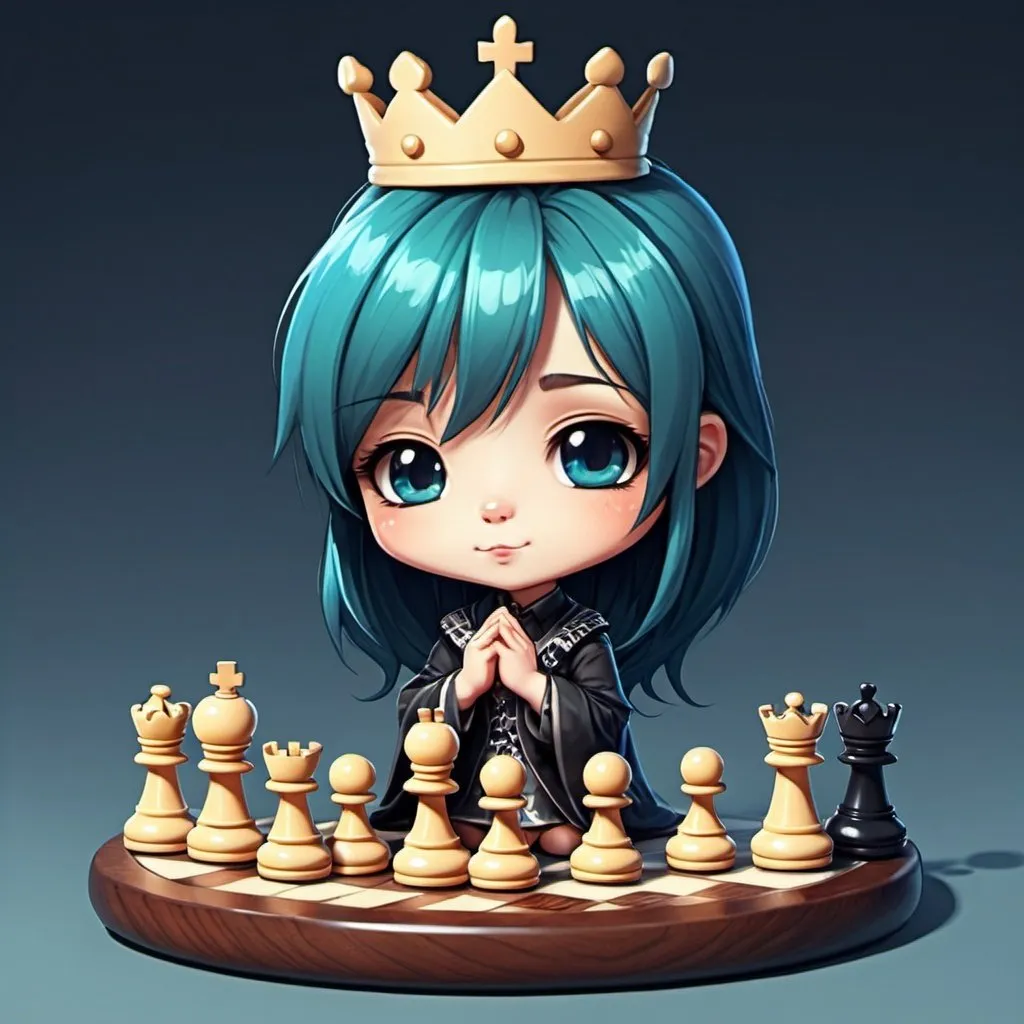 Prompt: cute chibi style chess