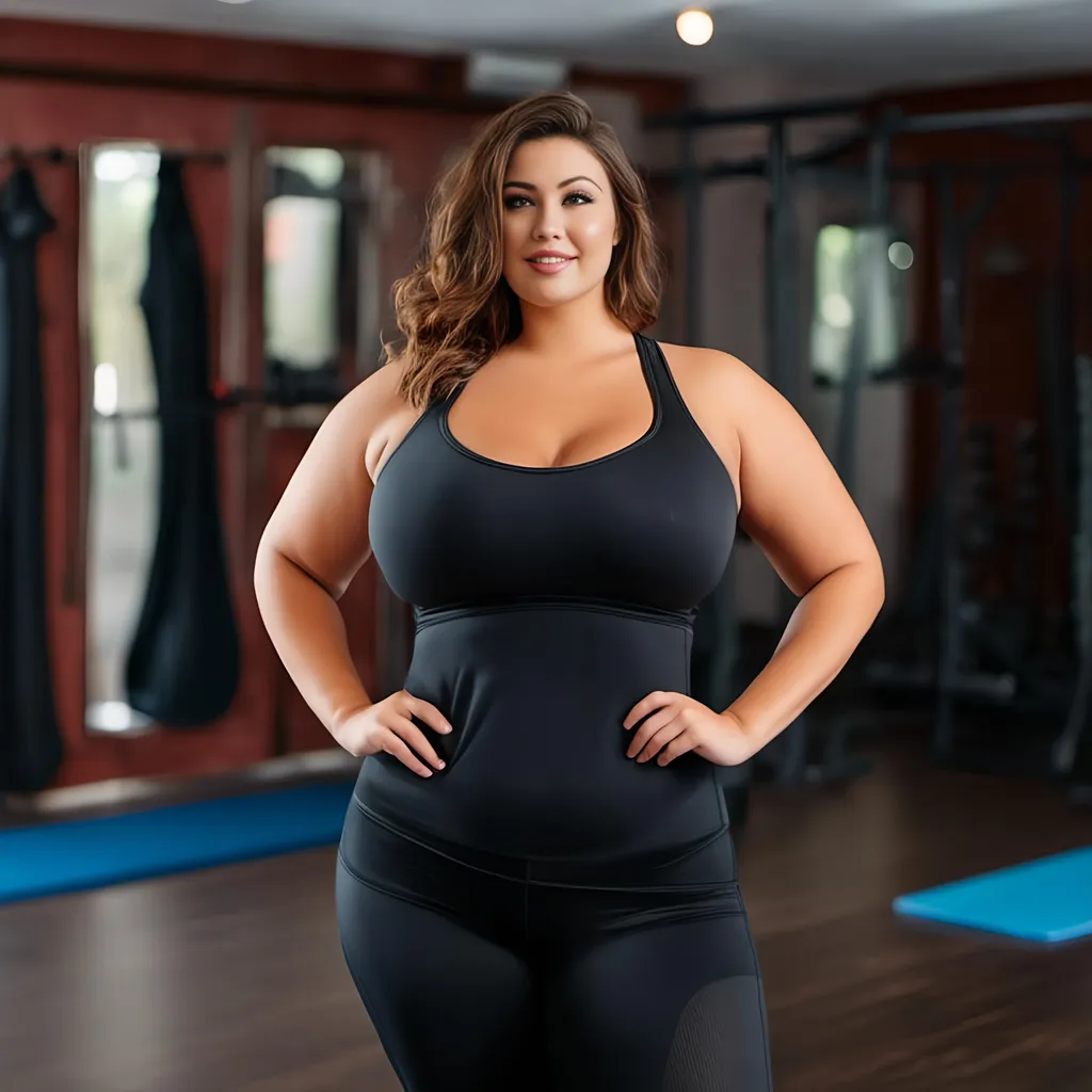 Attractive Plus Size Black Woman Doing Yoga Exercise at Studio
