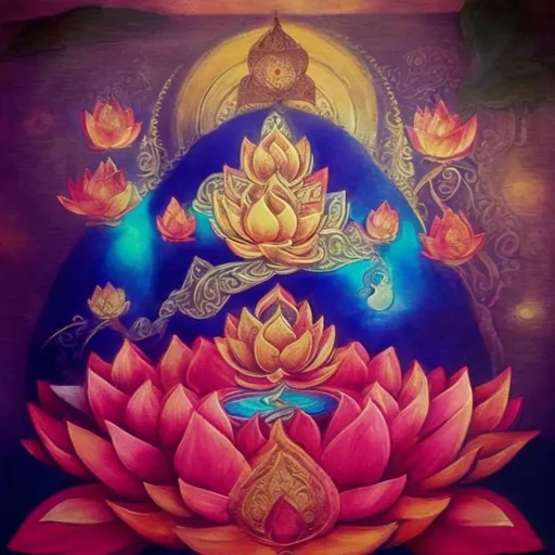 Prompt: laxmi yantra with lotus
