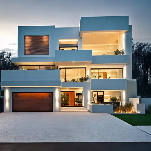 Prompt: create an image of an modern luxury home. Make it more brighter