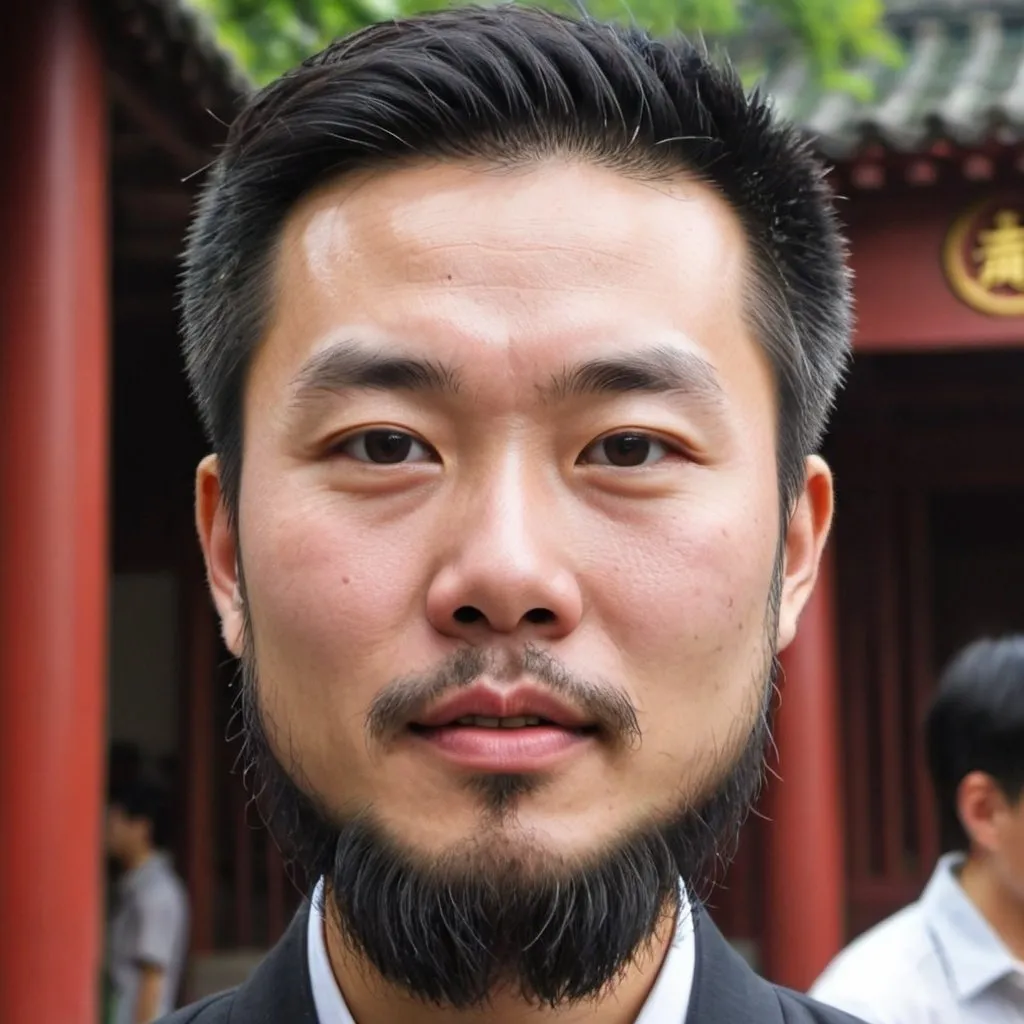 Prompt: A Chinese guy with a big beared 