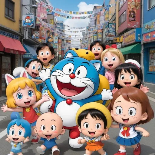 Prompt: Dorisamon From TOHO Animation and Rainbow CGI Doraemon Calvin and Hobbes Peanuts Despicable Me
Super Mario and Sailor Moon Yo Kai Watch Urusei Yatsura Little Princess Horrid Henry Dora The Explorer Turma Da Mônica The Smurfs Ni Hao Kai Lan Sabrina The Animated Series Garfield in 2005🇯🇵