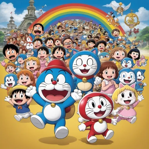 Prompt: Dorisamon From TOHO Animation and Rainbow CGI Doraemon Calvin and Hobbes Peanuts Despicable Me
Super Mario and Sailor Moon Yo Kai Watch Urusei Yatsura Little Princess Horrid Henry Dora The Explorer Turma Da Mônica The Smurfs Ni Hao Kai Lan Sabrina The Animated Series Garfield in 2005🇯🇵