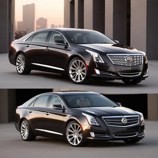 Prompt: 2013 Cadillac XTS Platinum Concept Fastback Roof Hype Four-Door Wider And Taller Organic Little Bit More Squared-Off it Looks like a Hyundai Sonata Toyota Avalon Toyota Camry Mercedes-Benz E-Class BMW 5 Audi A6 Chevy impala Chevy Malibu Chevy Volt Buick LaCrosse and Cadillac XTS in 2013🇺🇸