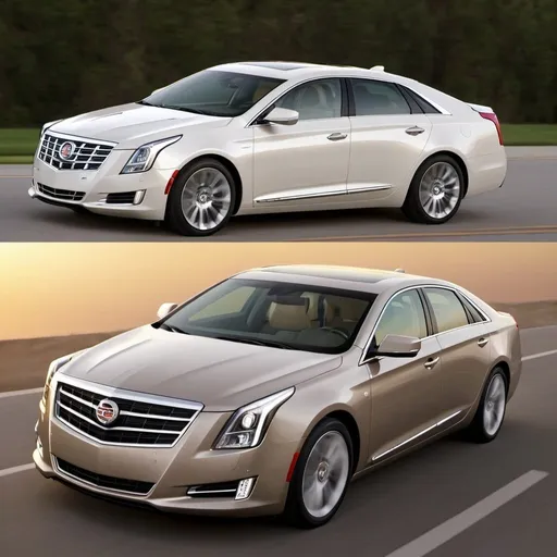 Prompt: 2013 Cadillac XTS by Cadillac Fastback Roof Organic Little Bit More Squared-Off Little Bit Shorter it Looks like a Hyundai Sonata Toyota Avalon Toyota Camry Mercedes-Benz E-Class BMW 5 Audi A6 Chevy impala Chevy Cruze Chevy Malibu Chevy Volt Cadillac DTS and Cadillac XTS in 2013🇺🇸