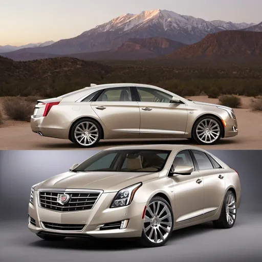 Prompt: 2013 Cadillac XTS Platinum Concept Fastback Roof Hype Four-Door Wider And Taller Organic Little Bit More Squared-Off it Looks like a Hyundai Sonata Toyota Avalon Toyota Camry Mercedes-Benz E-Class BMW 5 Audi A6 Chevy impala Chevy Malibu Chevy Volt Buick LaCrosse and Cadillac XTS in 2013🇺🇸