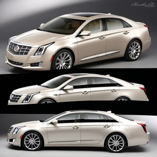 Prompt: 2013 Cadillac XTS Platinum Concept Fastback Roof Hype Four-Door Wider And Taller Organic Little Bit More Squared-Off it Looks like a Hyundai Sonata Toyota Avalon Toyota Camry Mercedes-Benz E-Class BMW 5 Audi A6 Chevy impala Chevy Malibu Chevy Volt Buick LaCrosse and Cadillac XTS in 2013🇺🇸