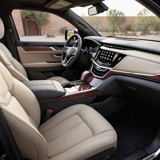 Prompt: 2020 Cadillac XT6 interior Space by Cadillac it Looks Like a Kia Telluride