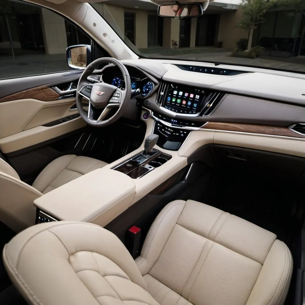 Prompt: 2020 Cadillac XT6 interior Space by Cadillac it Looks Like a Kia Telluride