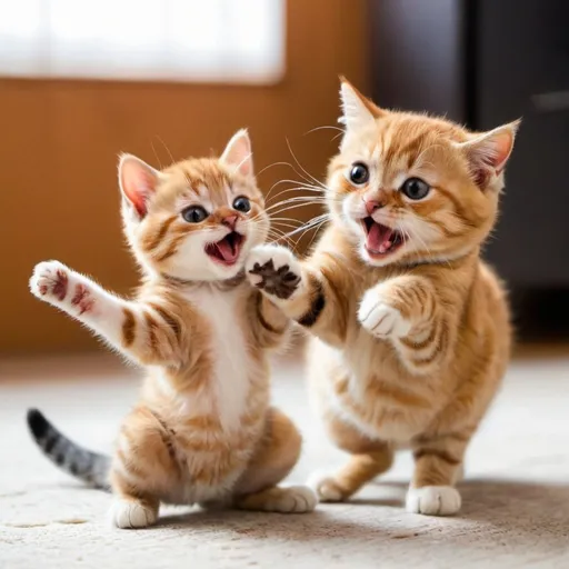 Prompt: funny cats playing
