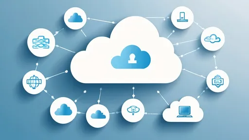 Prompt: A banner showcasing cloud computing with cloud icons, data transfer symbols, and server illustrations. Use a light blue and white color scheme to convey the concept of cloud technology.