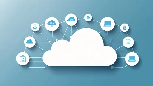 Prompt: A banner showcasing cloud computing with cloud icons, data transfer symbols, and server illustrations. Use a light blue and white color scheme to convey the concept of cloud technology.