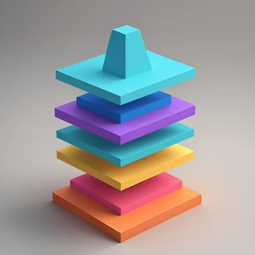 Prompt: 5 simple 3d layers 