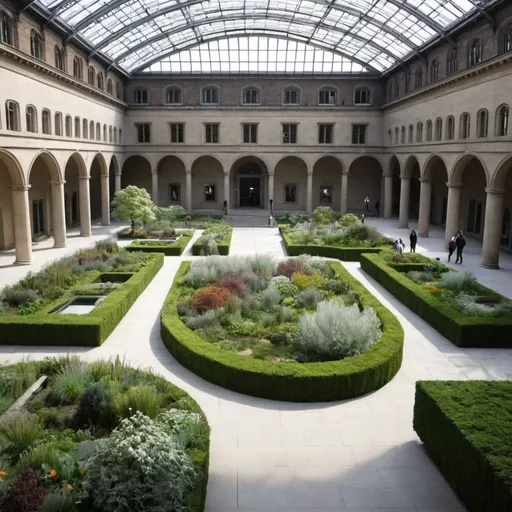 Prompt:  I want to design a museum garden in a university with a cold and dry climate