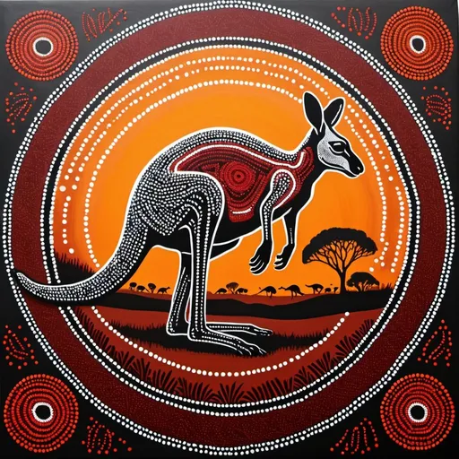 Prompt: kangaroo
indigenous australia dot painting
harvest meat
sustainable